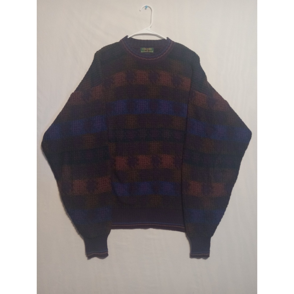 Vintage Colours by Alexander Julian Sweater Mens Xlarge Geometric Pullover 90s